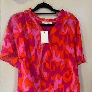 Sugarlips Bold Pink and Orange Blouse